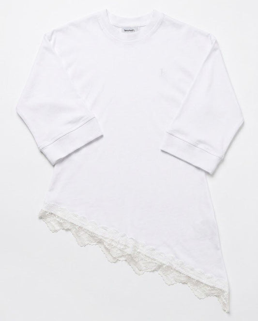 T-shirt Oversize Asymétrique à Dentelle